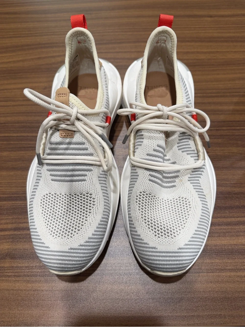 Sorel, Women’s size 8.5, Light Cream & Gray Knit Slip-On Sneakers